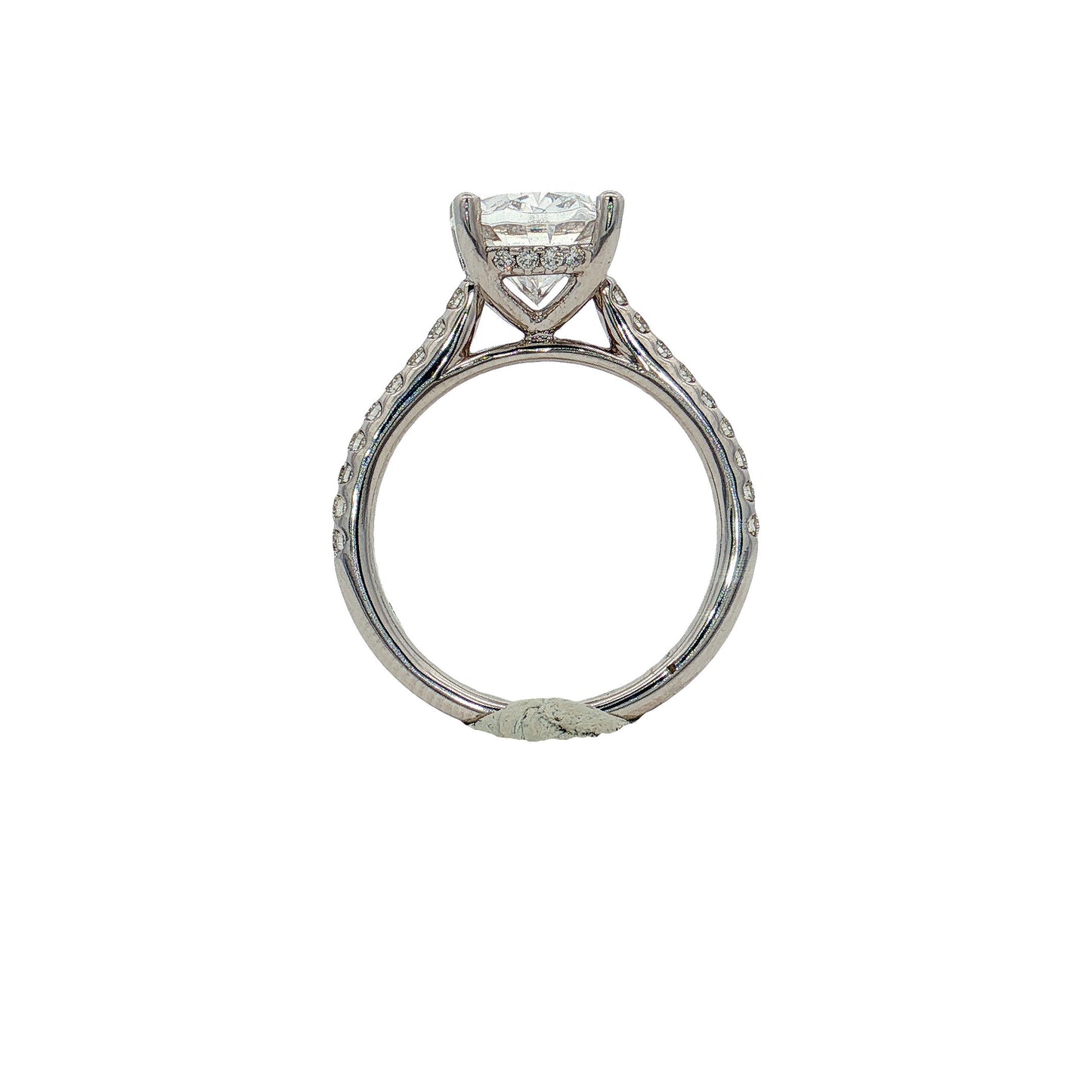 KJ5 18K White Gold 0.34ct Pave Oval Diamond Engagement Ring Mounting