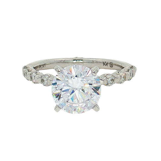KJ5 Platinum Pavé Round Diamond 0.50ct Engagement Ring Mounting