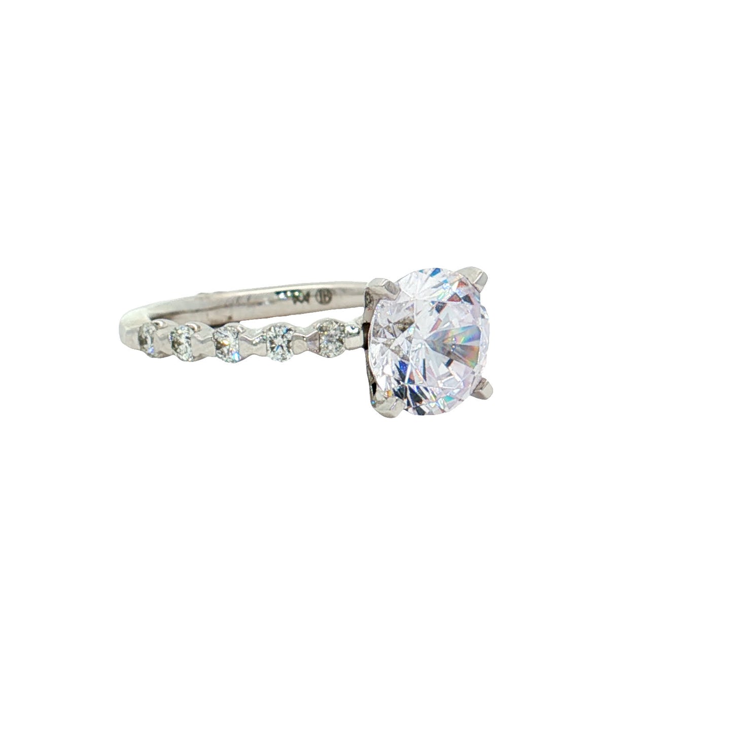 KJ5 Platinum Pavé Round Diamond 0.50ct Engagement Ring Mounting