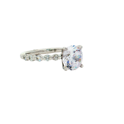 KJ5 Platinum Pavé Round Diamond 0.50ct Engagement Ring Mounting