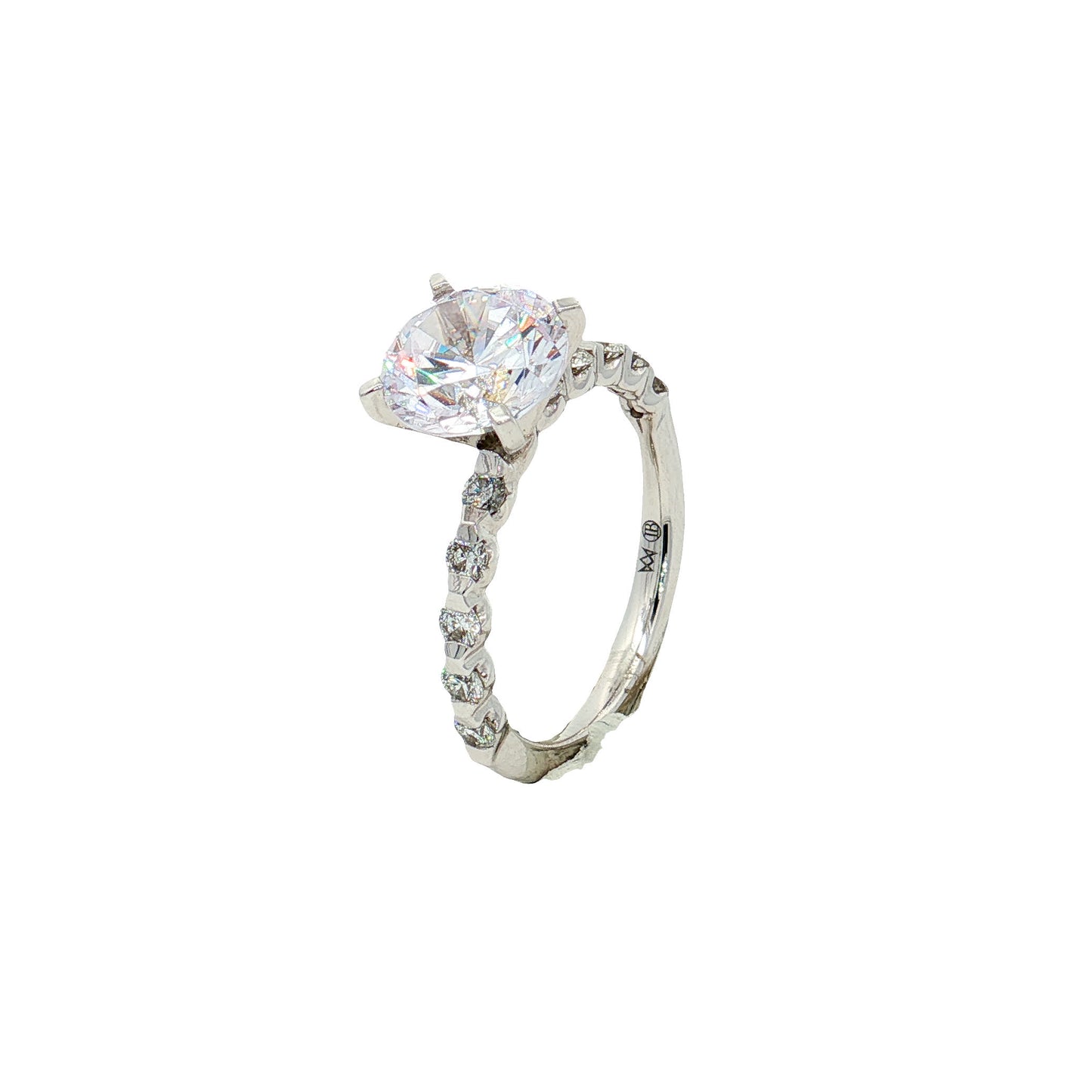 KJ5 Platinum Pavé Round Diamond 0.50ct Engagement Ring Mounting