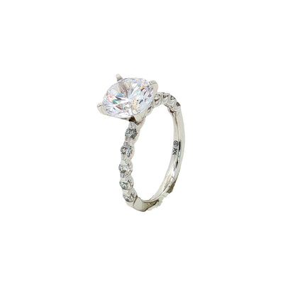 KJ5 Platinum Pavé Round Diamond 0.50ct Engagement Ring Mounting