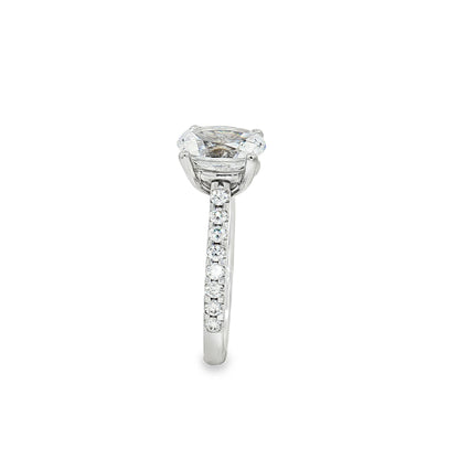 KJ5 Platinum 0.32ct Pavé Oval Diamond Engagement Ring Mounting