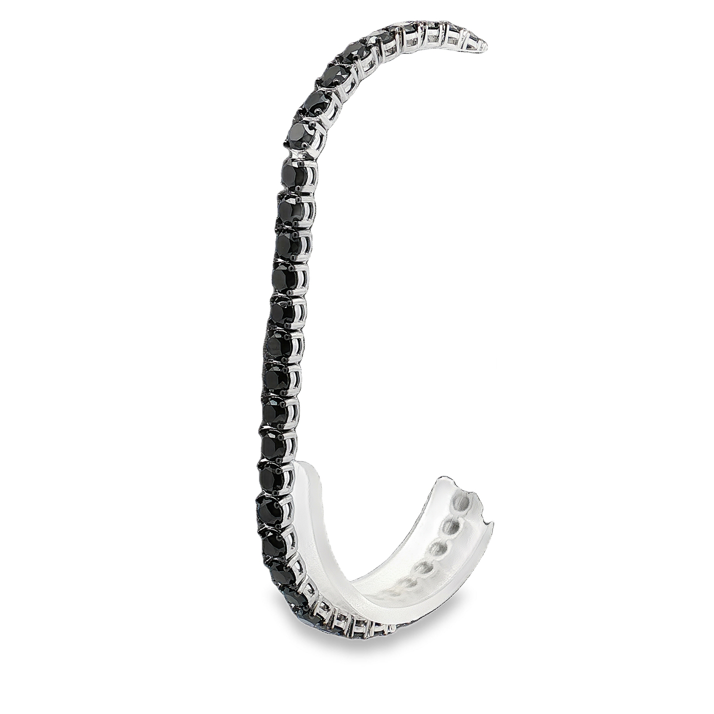 King Jewelers 12.38ct Black Diamond Tennis Bracelet 14K White Gold