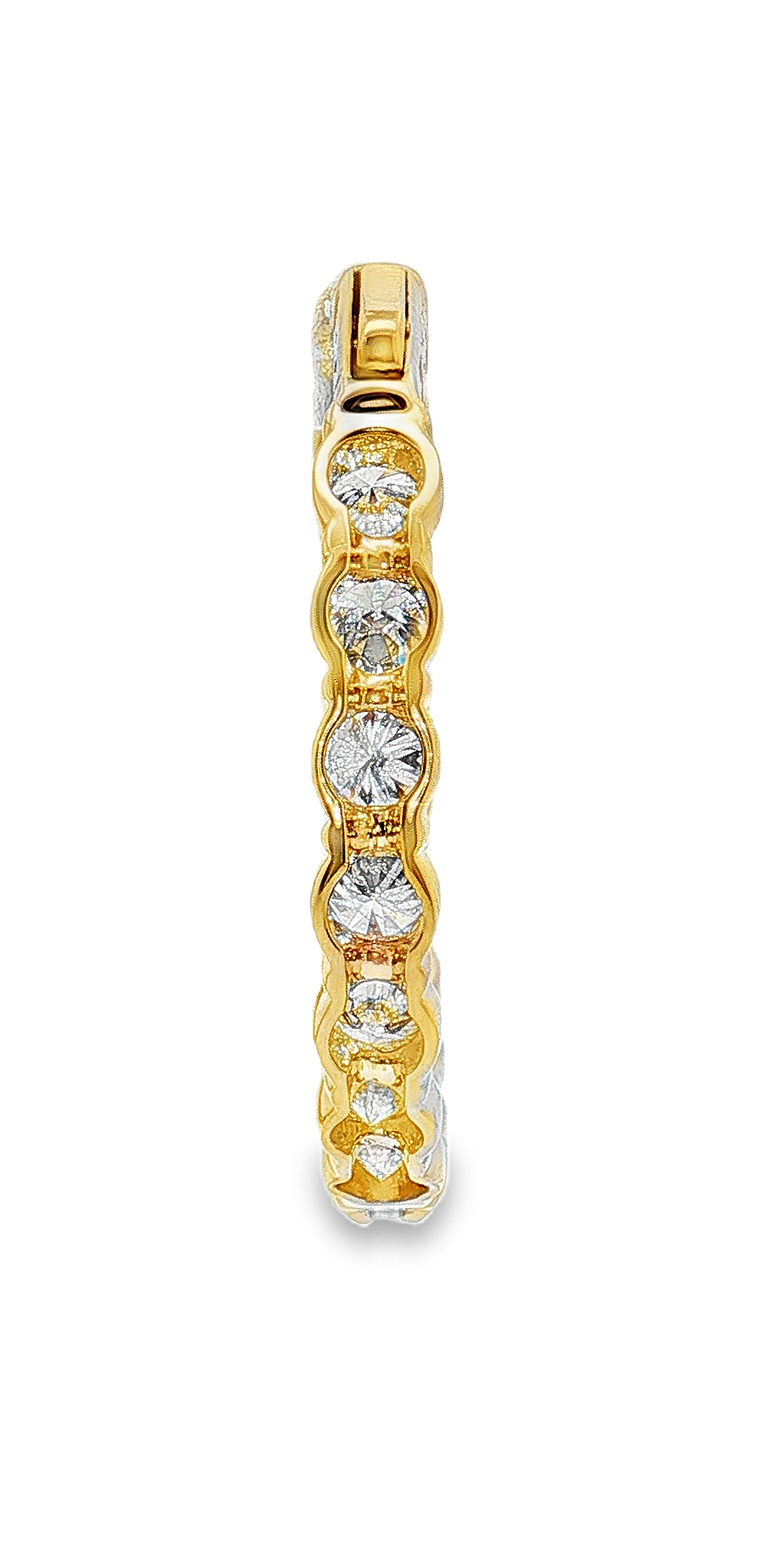 King Jewelers 14K Yellow Gold 7.15ct Diamond Hoop Earrings
