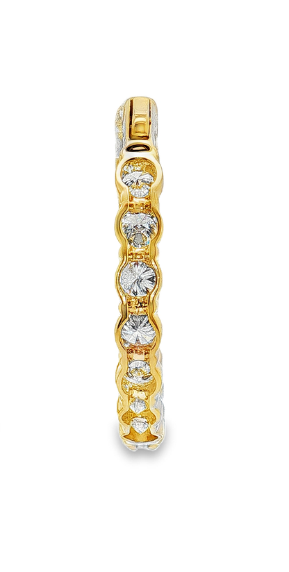 King Jewelers 14K Yellow Gold 7.15ct Diamond Hoop Earrings