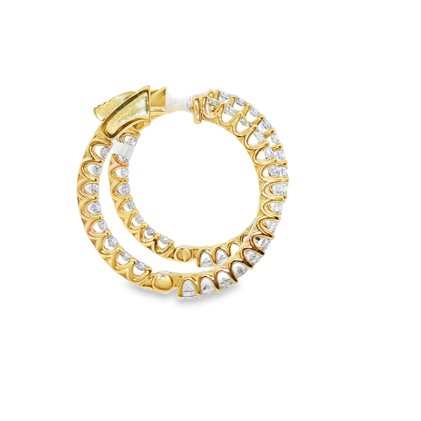 King Jewelers 14K Yellow Gold 1.40ct Diamond Hoop Earrings