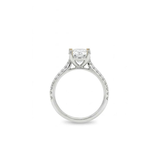 KJ5 18K White Gold Pavé Round Diamond 0.27ctw Engagement Ring Mounting
