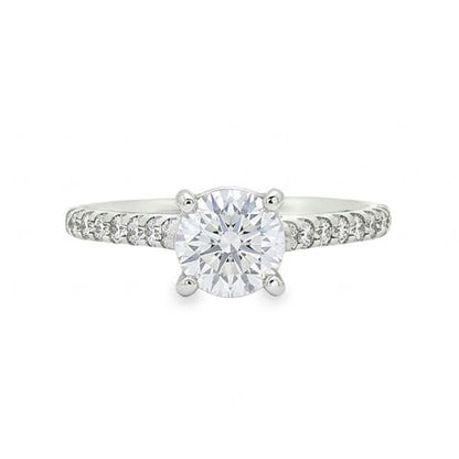 KJ5 18K White Gold Pavé Round Diamond 0.27ctw Engagement Ring Mounting