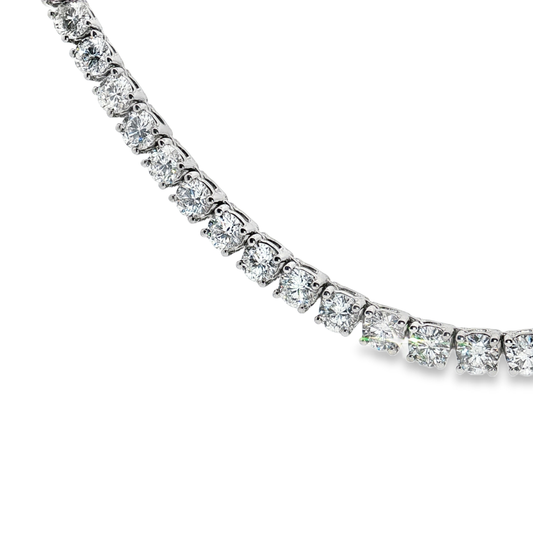 King Jewelers 18K White Gold 20.58ct Diamond Tennis Necklace