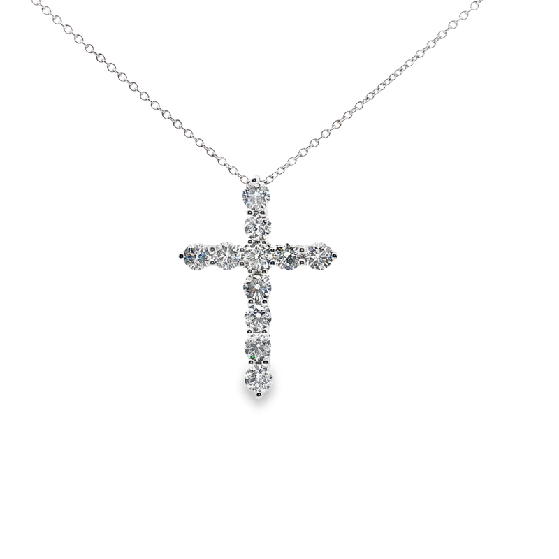 King Jewelers 14K White Gold 1.75ct Diamond Cross Pendant