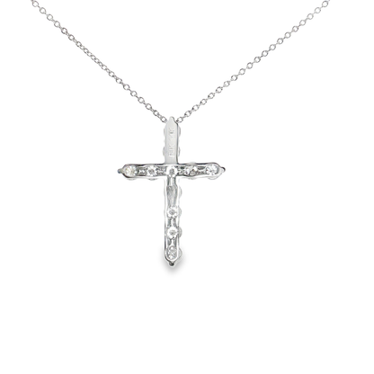King Jewelers 14K White Gold 1.75ct Diamond Cross Pendant