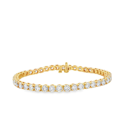 King Jewelers 14K Yellow Gold 10.25ct Diamond Tennis Bracelet
