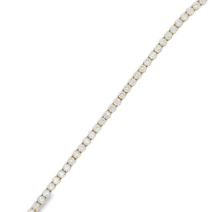 King Jewelers 14K Yellow Gold 10.25ct Diamond Tennis Bracelet