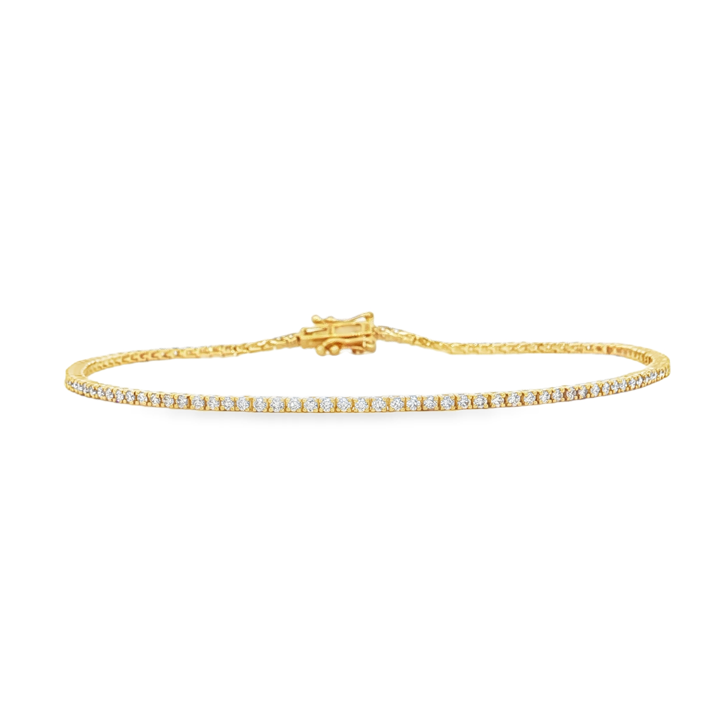 King Jewelers 14K Yellow Gold 1.09ct Diamond Tennis Bracelet