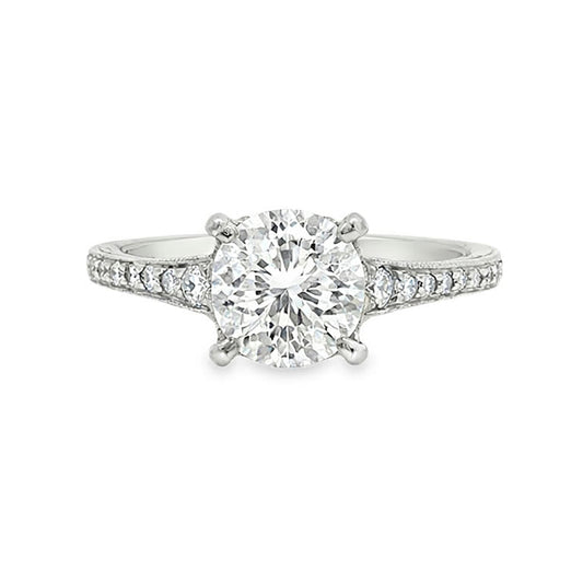 KJ5 Platinum Pavé Round Diamond 0.35ct Engagement Ring Mounting