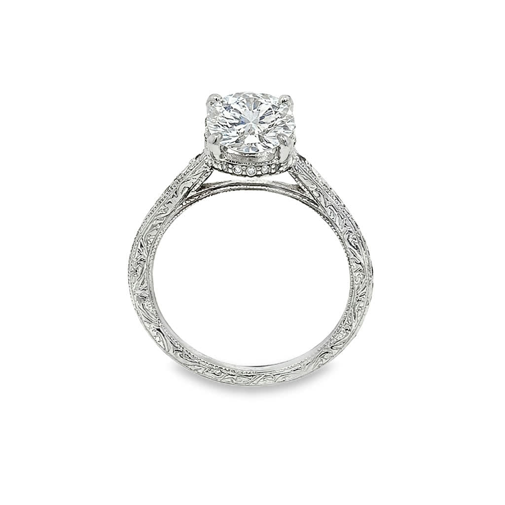 KJ5 Platinum Pavé Round Diamond 0.35ct Engagement Ring Mounting