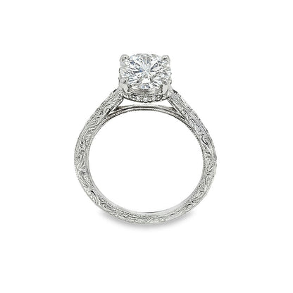 KJ5 Platinum Pavé Round Diamond 0.35ct Engagement Ring Mounting