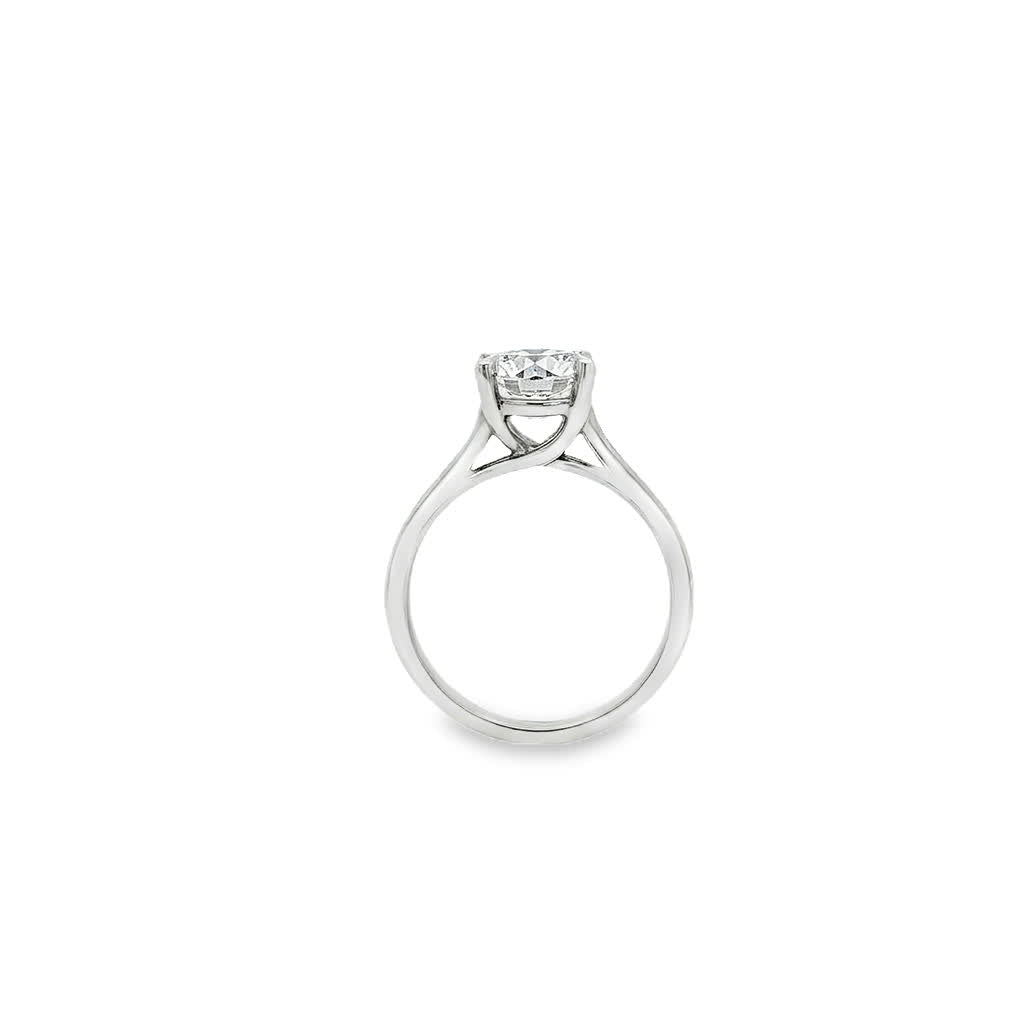 KJ5 Platinum Half Channel Set Round Diamond Engagement Ring Mounting