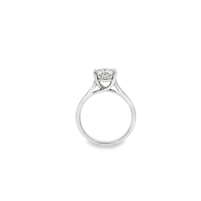 KJ5 Platinum Half Channel Set Round Diamond Engagement Ring Mounting