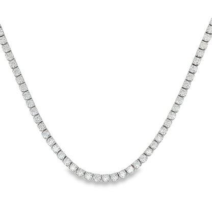 King Jewelers 18K White Gold 20.58ct Diamond Tennis Necklace