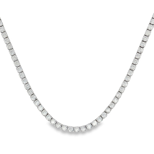 King Jewelers 18K White Gold 20.58ct Diamond Tennis Necklace