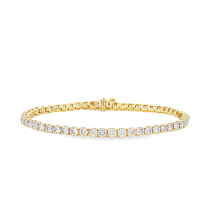 King Jewelers 14K Yellow Gold 5.95ct Diamond Tennis Bracelet