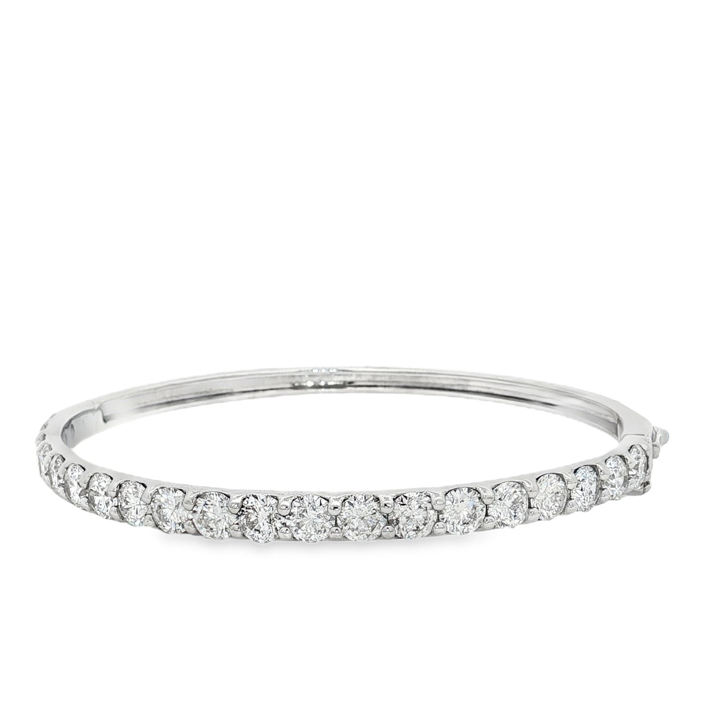 King Jewelers 14K White Gold 6.20ct Diamond Bangle Bracelet