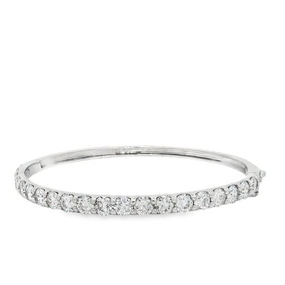 King Jewelers 14K White Gold 6.20ct Diamond Bangle Bracelet