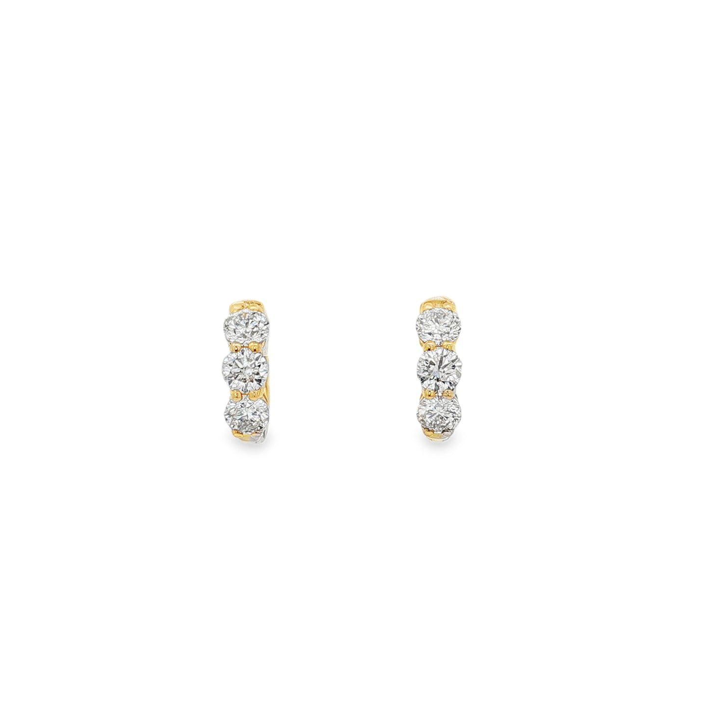 King Jewelers 14K Yellow Gold 1.54ct Diamond Hoop Earrings