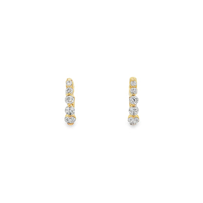 King Jewelers 14K Yellow Gold 0.51ct Graduated Diamond Hoop Earrings