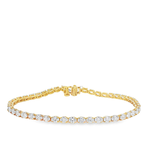 Ella Rose 5.05ct Lab-Grown Diamond Oval Tennis Bracelet 14K Yellow Gold