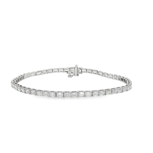 Ella Rose 5.24ct Lab-Grown Diamond Emerald-Cut Tennis Bracelet 14K White Gold