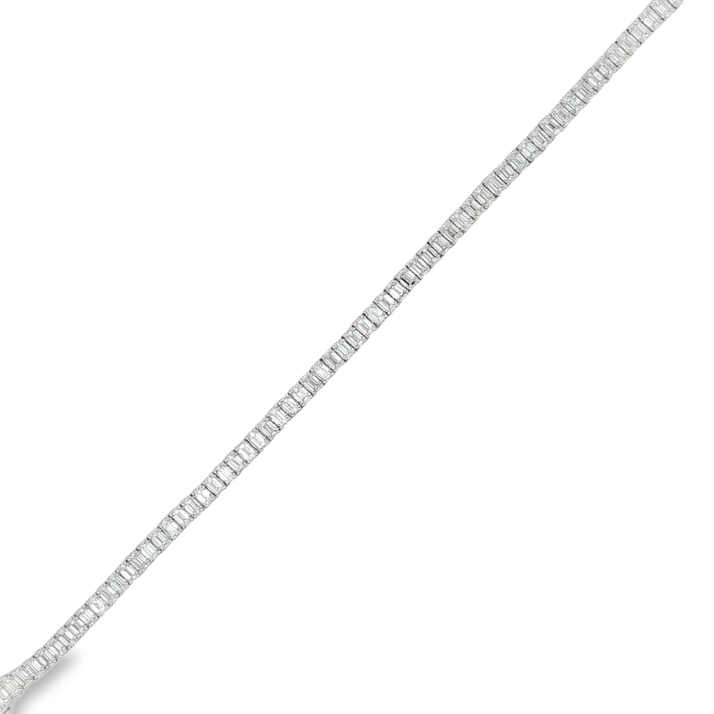 Ella Rose 6.58ct Lab-Grown Diamond Emerald-Cut Tennis Bracelet 14K White Gold