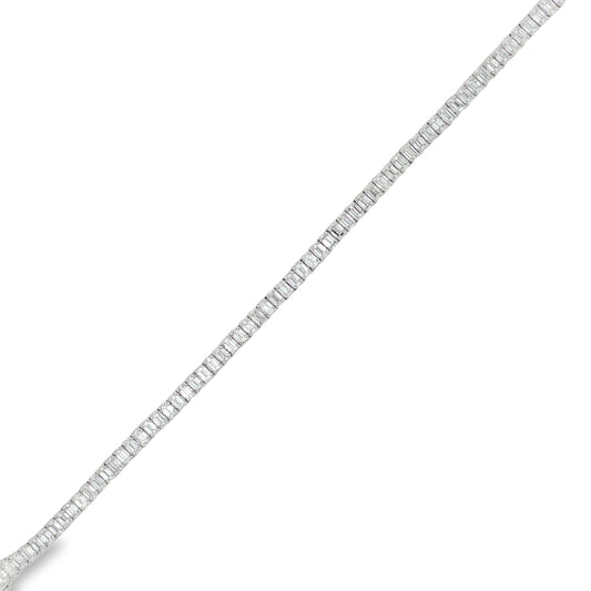 Ella Rose 6.58ct Lab-Grown Diamond Emerald-Cut Tennis Bracelet 14K White Gold