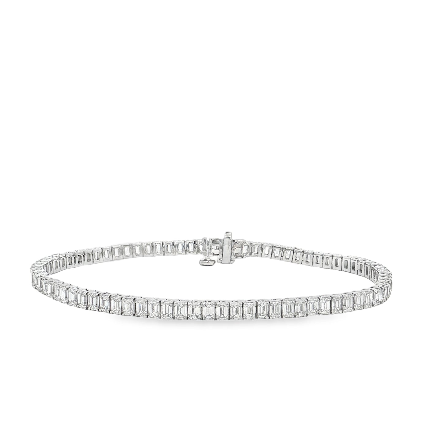 Ella Rose 6.58ct Lab-Grown Diamond Emerald-Cut Tennis Bracelet 14K White Gold
