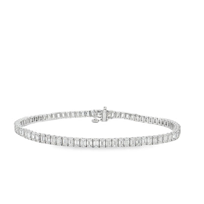 Ella Rose 6.58ct Lab-Grown Diamond Emerald-Cut Tennis Bracelet 14K White Gold