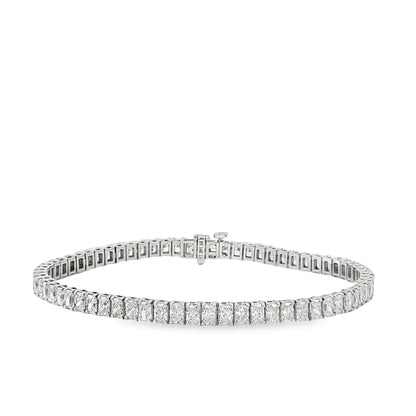 Ella Rose 7.22ct Lab-Grown Diamond Emerald-Cut Tennis Bracelet 14K White Gold
