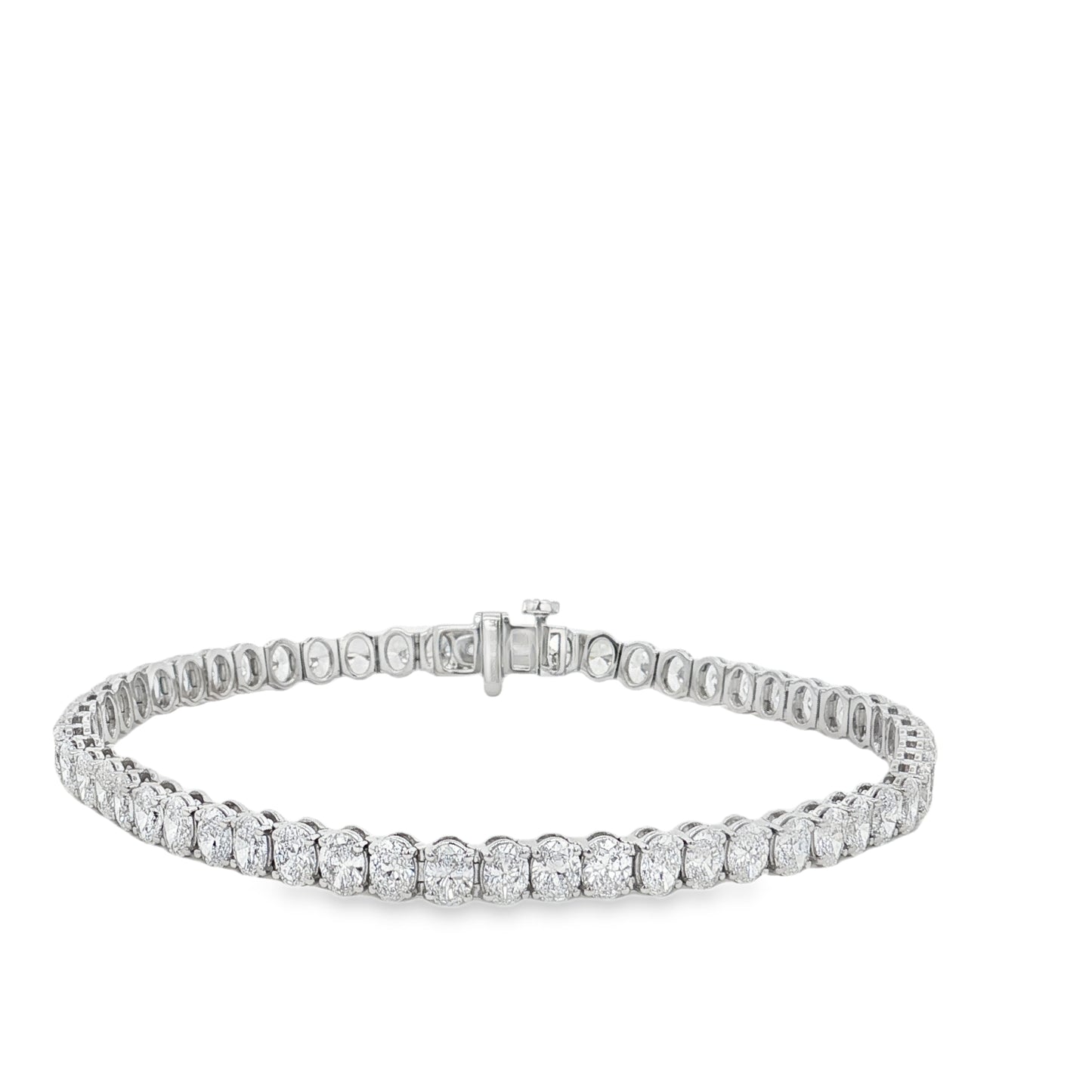 Ella Rose 7.87ct Lab-Grown Diamond Oval Tennis Bracelet 14K White Gold