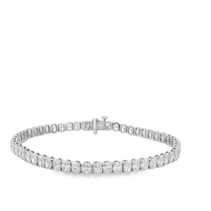 Ella Rose 7.87ct Lab-Grown Diamond Oval Tennis Bracelet 14K White Gold
