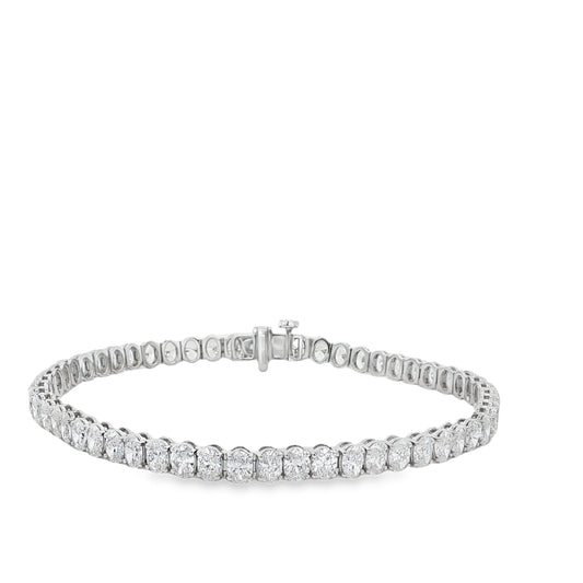 Ella Rose 7.87ct Lab-Grown Diamond Oval Tennis Bracelet 14K White Gold
