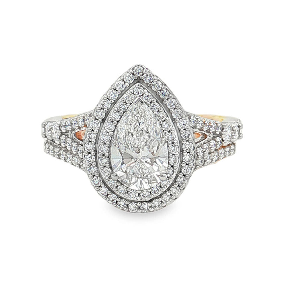 Ella Rose 1.68ct Pear Cut Lab-Grown Diamond Fancy Ring 14K Yellow Gold