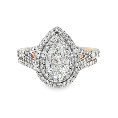 Ella Rose 1.68ct Pear Cut Lab-Grown Diamond Fancy Ring 14K Yellow Gold