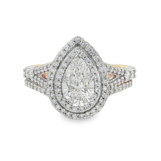 Ella Rose 1.68ct Pear Cut Lab-Grown Diamond Fancy Ring 14K Yellow Gold