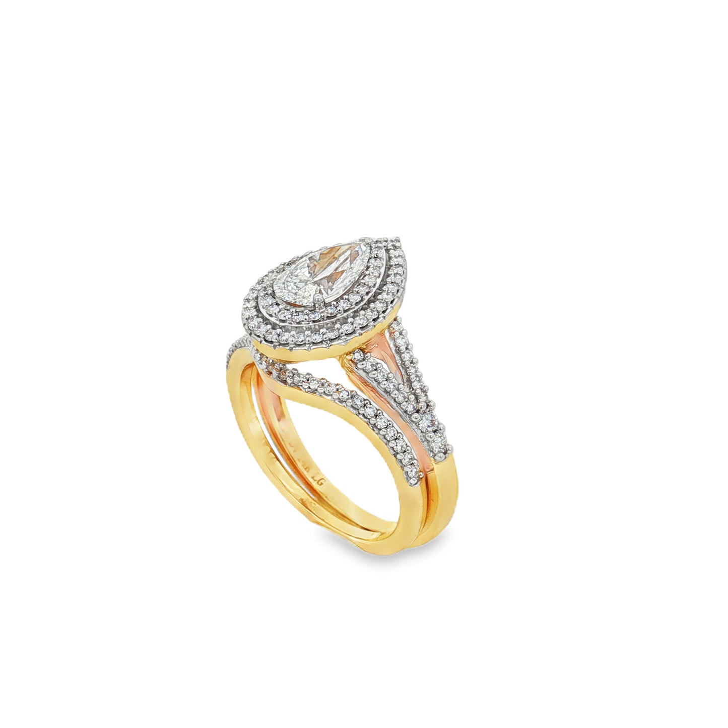 Ella Rose 1.68ct Pear Cut Lab-Grown Diamond Fancy Ring 14K Yellow Gold