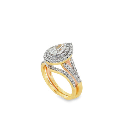 Ella Rose 1.68ct Pear Cut Lab-Grown Diamond Fancy Ring 14K Yellow Gold