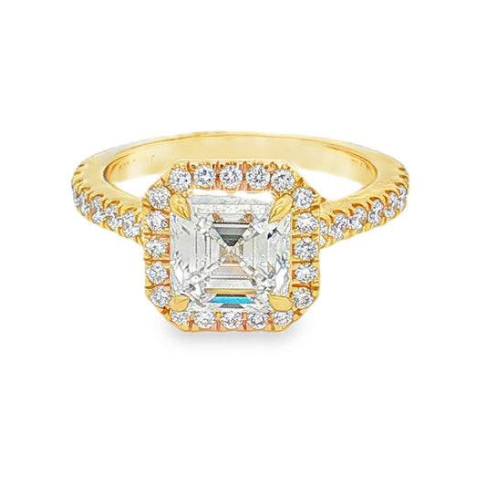 Ella Rose 2.79ct Asscher Cut Lab-Grown Diamond Ring 14K Yellow Gold