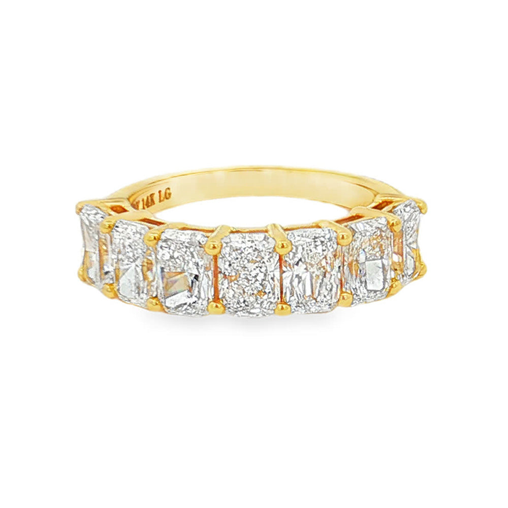Ella Rose 3.38ct Emerald Cut Lab-Grown Diamond Seven-Stone Ring 14K Yellow Gold