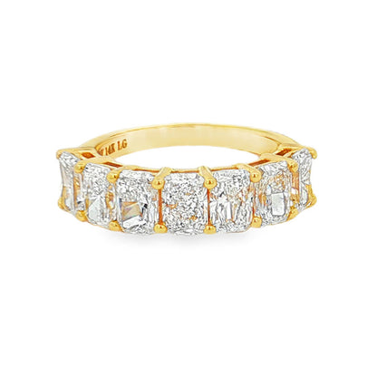 Ella Rose 3.38ct Emerald Cut Lab-Grown Diamond Seven-Stone Ring 14K Yellow Gold