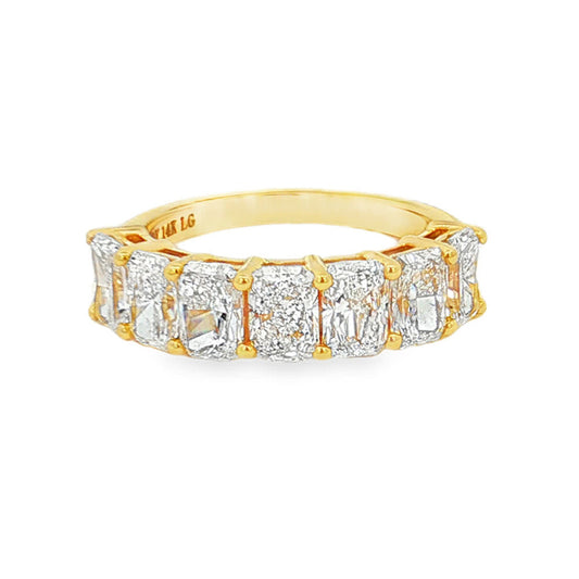 Ella Rose 3.38ct Emerald Cut Lab-Grown Diamond Seven-Stone Ring 14K Yellow Gold